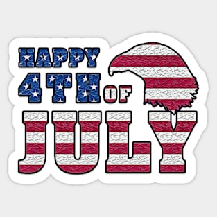 4th of July Independence Day USA Eagle American Flag Sticker